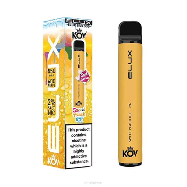 Elux Bar vape jetable série douce | Elux Magasin Suisse R40F108 glace à la pêche sucrée