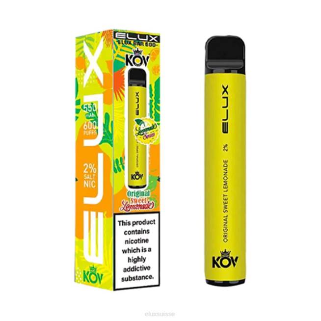 Elux Bar Lemonade Series vape jetable originale | Elux Magasin Suisse R40F8 limonade sucrée