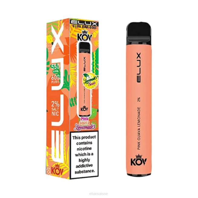 Elux Bar vape jetable série limonade | Elux Berne R40F106 limonade à la goyave rose