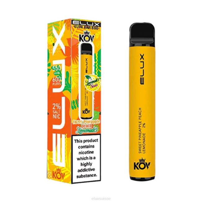 Elux Bar vape jetable série limonade | Elux Magasin Suisse R40F78 ananas pêche limonade sucré
