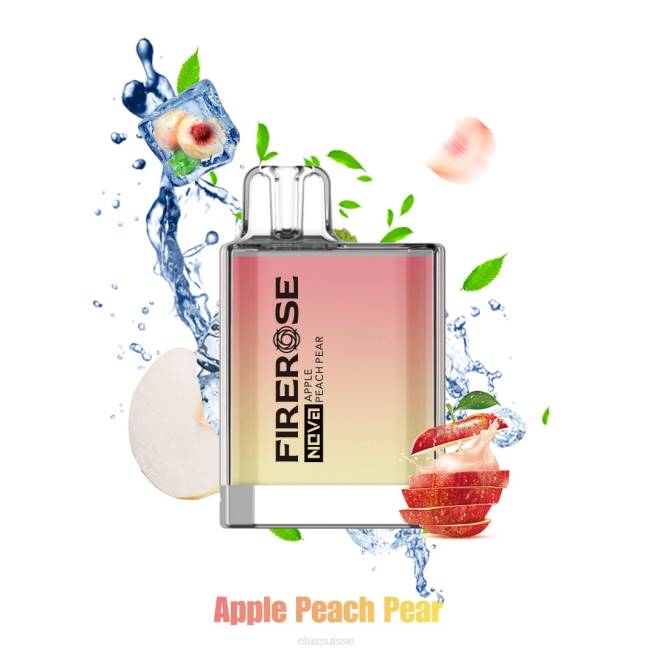 Elux Firerose Nova Vape jetable de 600 bouffées | Elux Prix R40F20 pomme pêche poire